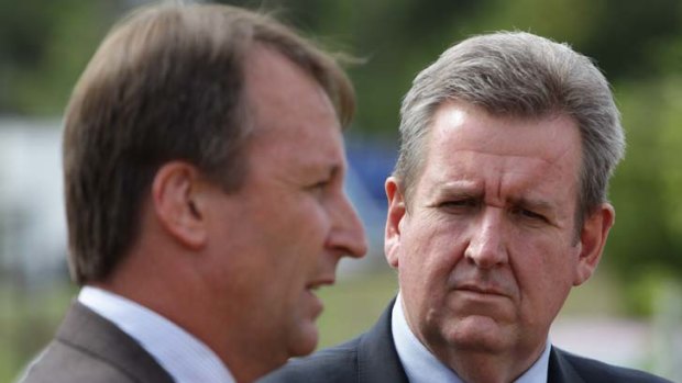 "The big issue ... is not people who want to get out of the system, it is people wanting access" ... NSW Minister for Mental Health, Kevin Humphries, pictured left with Premier Barry O'Farrell.