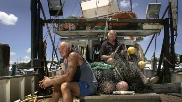 Concerned that their work does not protect fish stocks and marine life ... Denis Callaghan, left, and his boss, Bruce Korner, who owns Ocean Fish Trawler.
