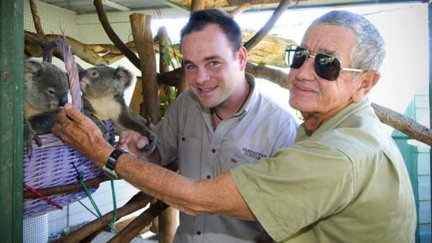 Businessman Kenton Campbell with veteran wildlife protection campaigner Bob Irwin.