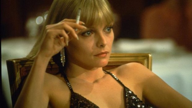 Doomed: Michelle Pfeiffer in Brian de Palma's over-the-top gangster epic Scarface.
