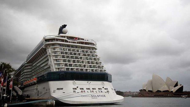 Wow factor ... the Celebrity Solstice at Circular Quay is quite a spectacle.