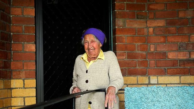 Helena Mackay, 87, outside her West St Kilda flat.