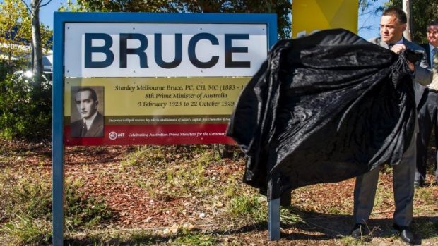 The Bruce suburb sign, named after former prime minister Stanley Bruce. Will Whitlam be next?