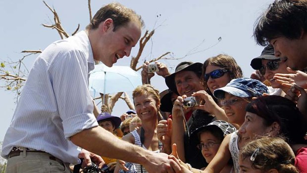 Prince William meets the people in cyclone-ravaged Cardwell.