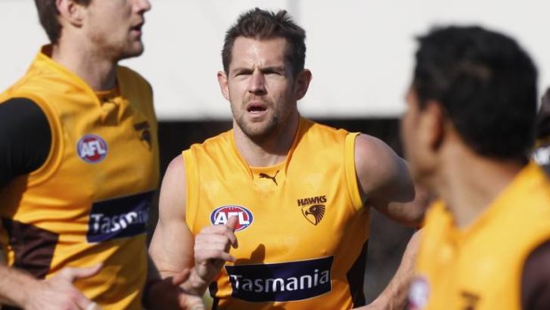 On the comeback trail: injured Hawthorn captain Luke Hodge is a change to play against Essendon.