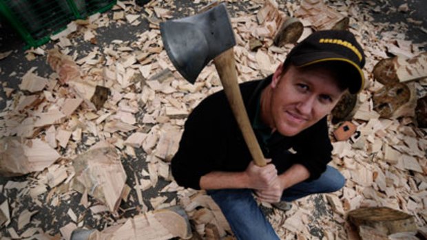 Clayton Draper, who has been wielding axes since he was four, is competing in woodchopping events on all 11 days of this year’s  Royal Melbourne Show.