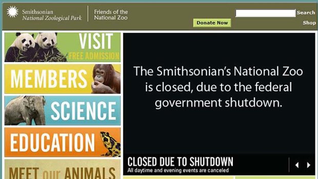 The Smithsonian's National Zoo in Washington were closed and thousands of employees were furloughed after Congress was unable to agree on a federal budget and shut down the goverment for the first time in 17 years.