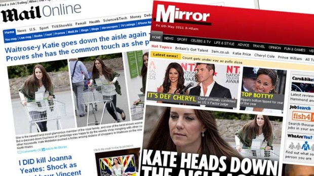 How the British sites reported the news of the duchess's shopping trip.
