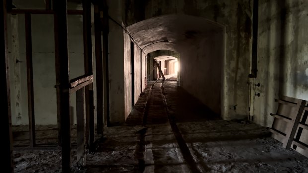 Inside the abandoned Beehive Casemate battery tunnels