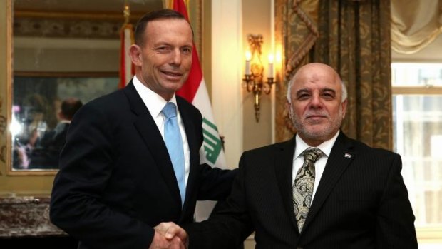 The die has been cast: Prime Minister Tony Abbott meets with the Prime Minister of Iraq.