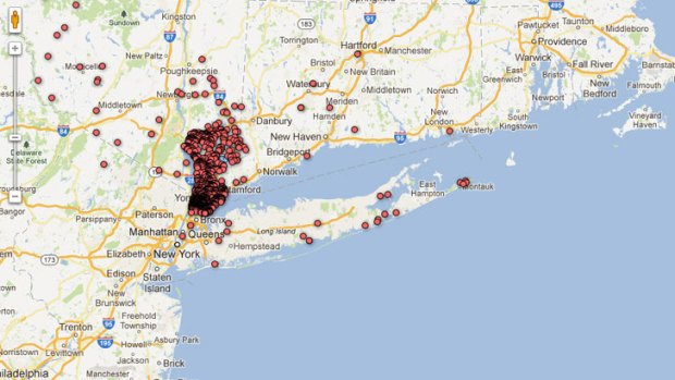 Interactive map ... the names and addresses of handgun owners have been published.