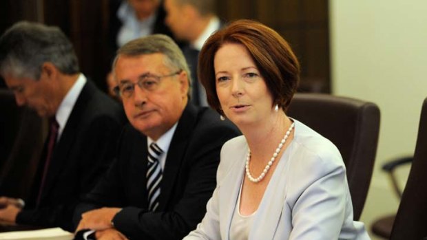 'Most of it is just a huge beat-up' ... Treasurer Wayne Swan with Prime Minister Julia Gillard.