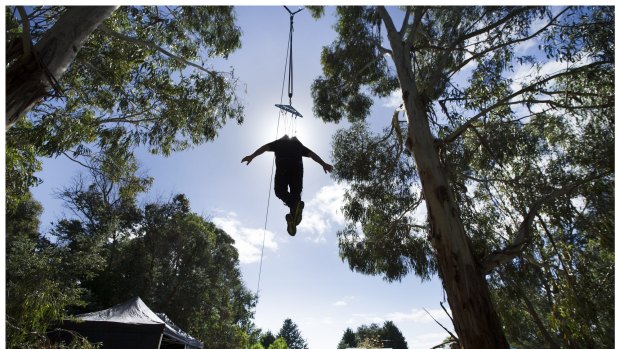 Ricky Shaw was aloft for 15 minutes in what was his first suspension during the 10th Hooked Up suspension event on a property on the outskirts of Ballan.
