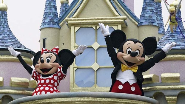 Fantasy world ... Mickey and Minnie at Hong Kong Disneyland.
