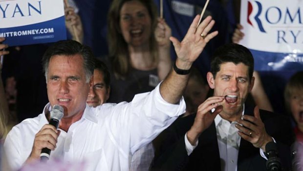 Team ... Republican presidential candidate, Gov. Mitt Romney,  left, with his vice presidential running mate, Rep. Paul Ryan.