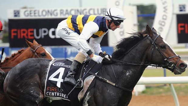Penalty poser: Gatewood wins the Geelong Cup on Wednesday.