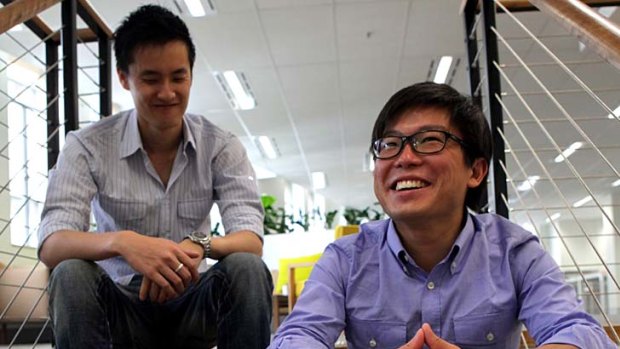 Start-up success ... Jonathan Lui, left, and Tim Fung of Airtasker.