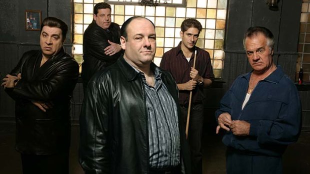 Hit show: James Gandolfini, centre, with some of the cast of The Sopranos.