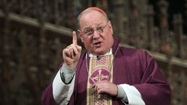 New York Cardinal Timothy Dolan speaks during a mass at St. Patrick's Cathedral in New York.