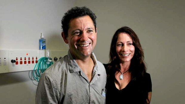 Heart transplant recipient Jan Damen with his wife Silvana at St Vincents Hospital in Sydney.