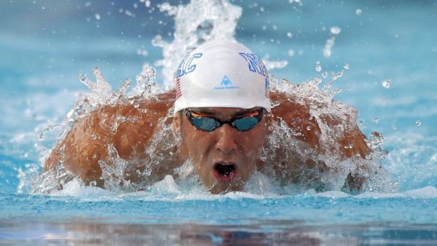 Michael Phelps during the 200-metre individual medley at the US National Championships in California.