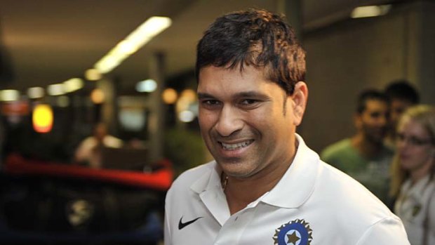 On a mission: Sachin Tendulkar arrives at Melbourne Airport ahead of a tour of Australia he hopes will produce his 100th hundred.