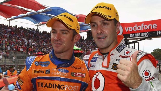 Fierce rivals yet great mates &#8230; Ford's Will Davison, left, and Holden's Jamie Whincup are battling for the V8 Supercars title but will still find time to go fishing when the dust has settled.