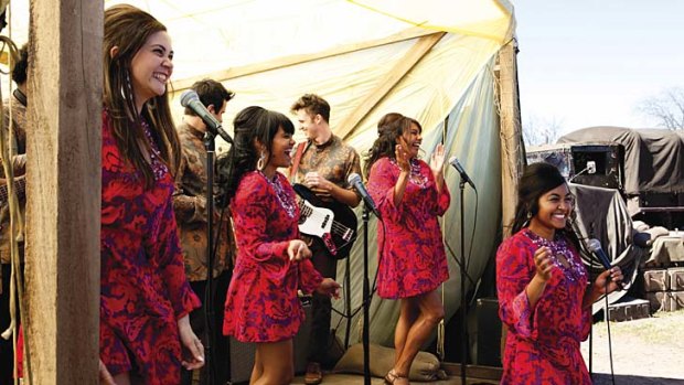 Tour de force ... from left: Kay (Shari Sebbens), Cynthia (Miranda Tapsell), Gail (Deborah Mailman) and Julie (Jessica Mauboy) entertain the troops.