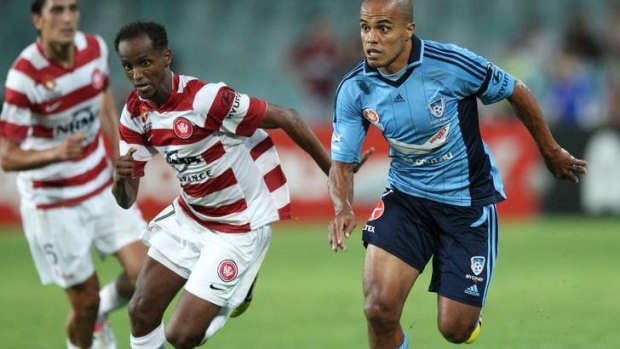 Changing faces: Fabio Alves on the run against the Wanderers last season.