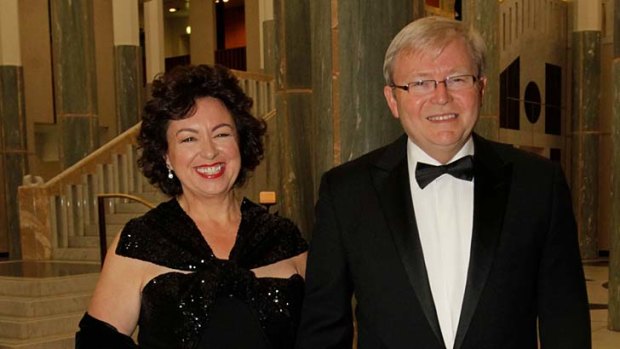 By his side ... Therese Rein with her husband, Labor MP Kevin Rudd.