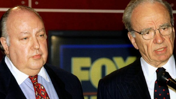 Titans of media ... Fox News head Roger Ailes with News Corporation chief Rupert Murdoch.