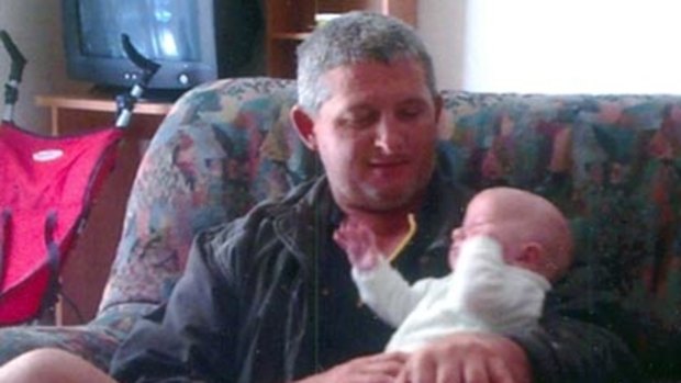 Police are searching for John Patrick O'Kane, who is missing along with his four-month-old baby boy Zach in a Suzuki Swift hatch (inset).
