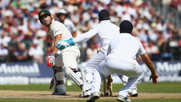 David Warner in action during the 2013 Ashes in England.