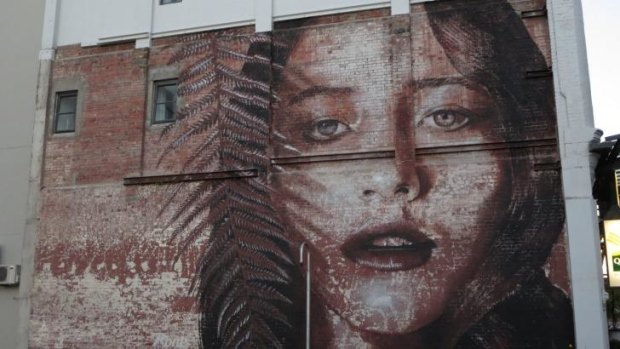 Eye-catching: A mural by Rone in the centre of Christchurch, New Zealand.