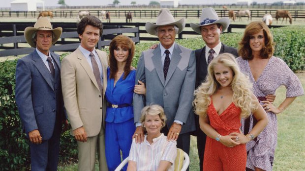 The original cast of <Dallas</i> in 1979.
