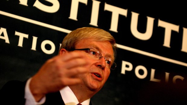 Kevin Rudd ... accused of breaking an election promise over government advertising.
