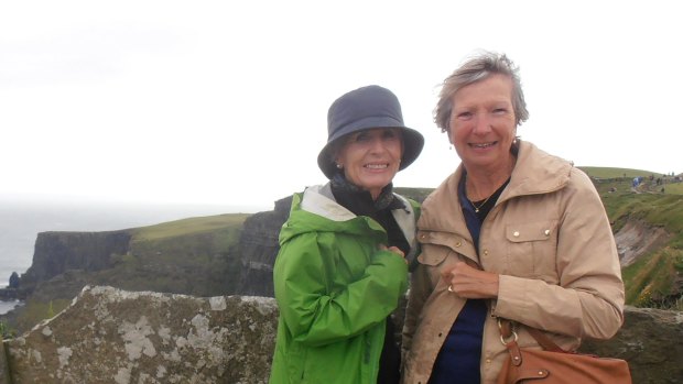 Fran Meem and Louise Fergus at the Cliffs of Moher, Ireland.