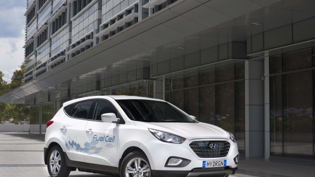 Hyundai Australia has imported the country's first permanent fuel cell electric car and unveiled proposals to build a national ''Hydrogen Highway'' between Sydney, Canberra and Melbourne.