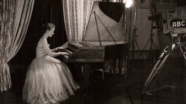 Polished performer: Margaret Moore at the harpsichord.