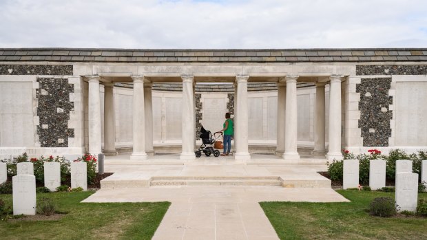 The New Zealand memorial at the Tyne Cot Cemetery in Zonnebeke on the old Ypres Salient battlefields.