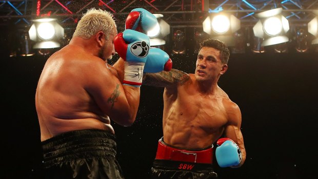 Sonny Bill Williams on his way to defeating Francois Botha in Brisbane in February 2013.