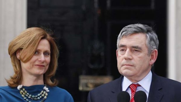 Saying goodbye ...  Gordon Brown.