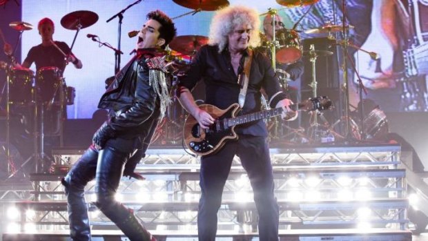 Adam Lambert with Brian May.