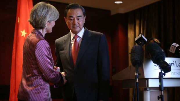 Australian Minister for Foreign Affairs Julie Bishop welcomes her Chinese counterpart Minister Wang Yi to Australia.