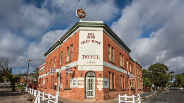 The Criterion Hotel in Rushworth's historic streetscape.