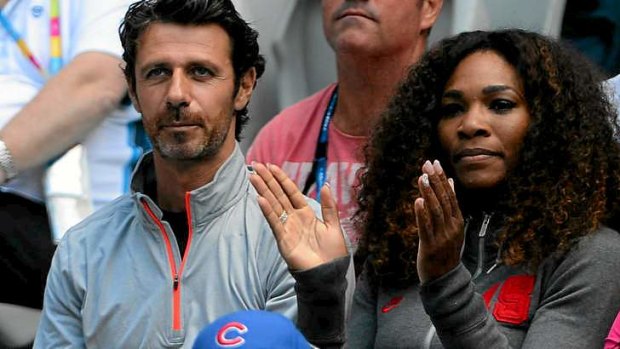 Williams with her coach Mouratoglou.