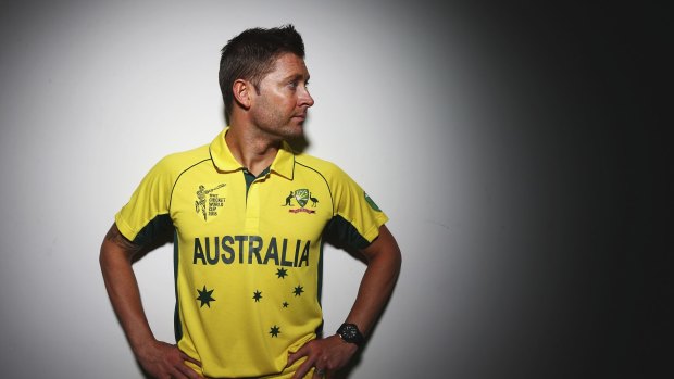 Hard slog: Michael Clarke is battling time to be fit for the World Cup as he recovers from a hamstring injury.