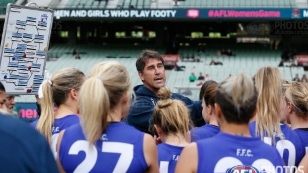 Craig Starcevich, coach of Western Bulldogs women's team PHOTO SUPPLIED by Sam Lane for THE AGE SPORT 12TH aUGUST 2015