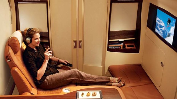 A Singapore Airlines suite on an A380 superjumbo.