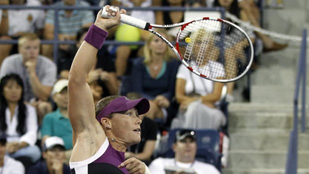 Fired up ... Samantha Stosur dug deep in order to progress to the quarter-finals.